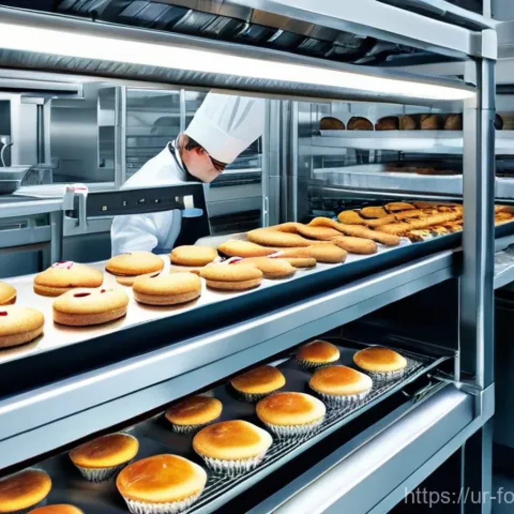 푸드테크가 글로벌 식품 산업에 미치는 영향 - Futuristic Automated Kitchen & Bakery**

A meticulously clean and brightly lit, ultra-modern kitchen...