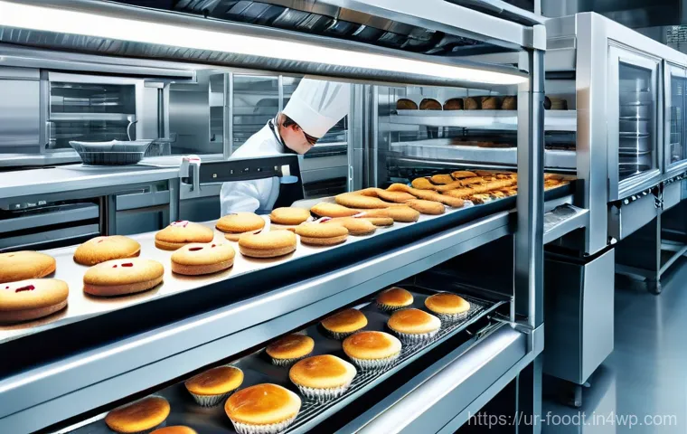 푸드테크가 글로벌 식품 산업에 미치는 영향 - Futuristic Automated Kitchen & Bakery**

A meticulously clean and brightly lit, ultra-modern kitchen...