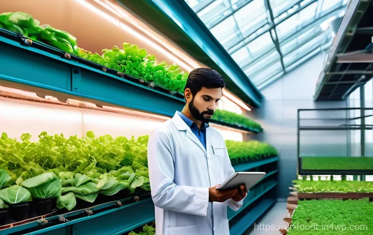 푸드테크의 기술 진보가 가져올 변화 - **Prompt 1: Urban Vertical Farming in a Bustling Pakistani City**
    "A vibrant, multi-story vertic...