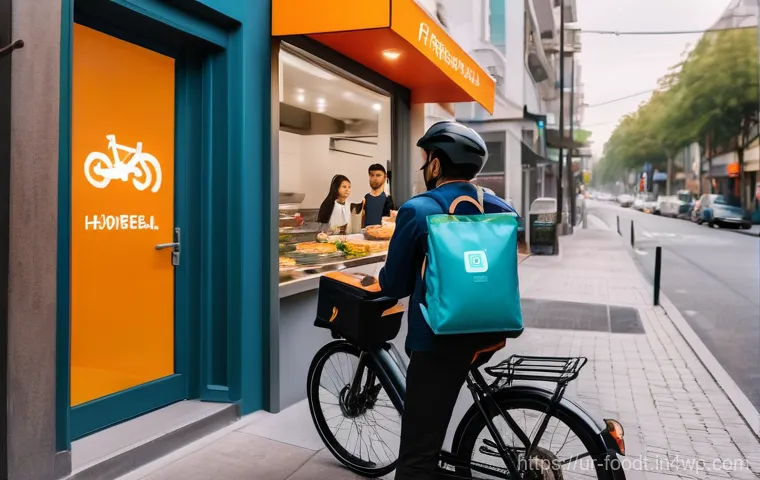 푸드테크와 물류 혁신의 연관성 - Image Prompt 1: The Modern Food Delivery Experience**