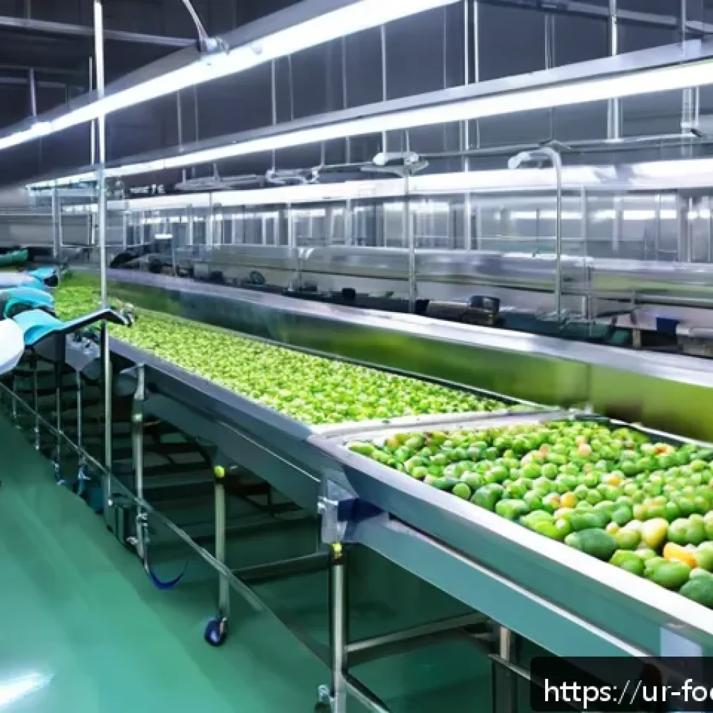푸드테크와 차세대 식품 기술의 발전 방향 - A modern food production factory in Pakistan featuring advanced automated machinery and robotics car...