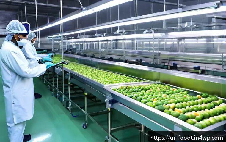 푸드테크와 차세대 식품 기술의 발전 방향 - A modern food production factory in Pakistan featuring advanced automated machinery and robotics car...