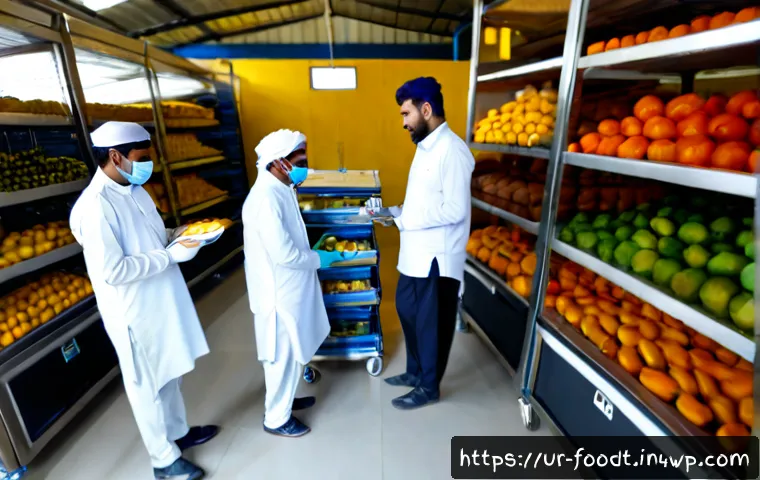 Home 17 푸드테크의 혁신적 유통 모델 - Photorealistic smart food distribution hub in Karachi, Pakistan, a clean refrigerated micro-fulfillm...